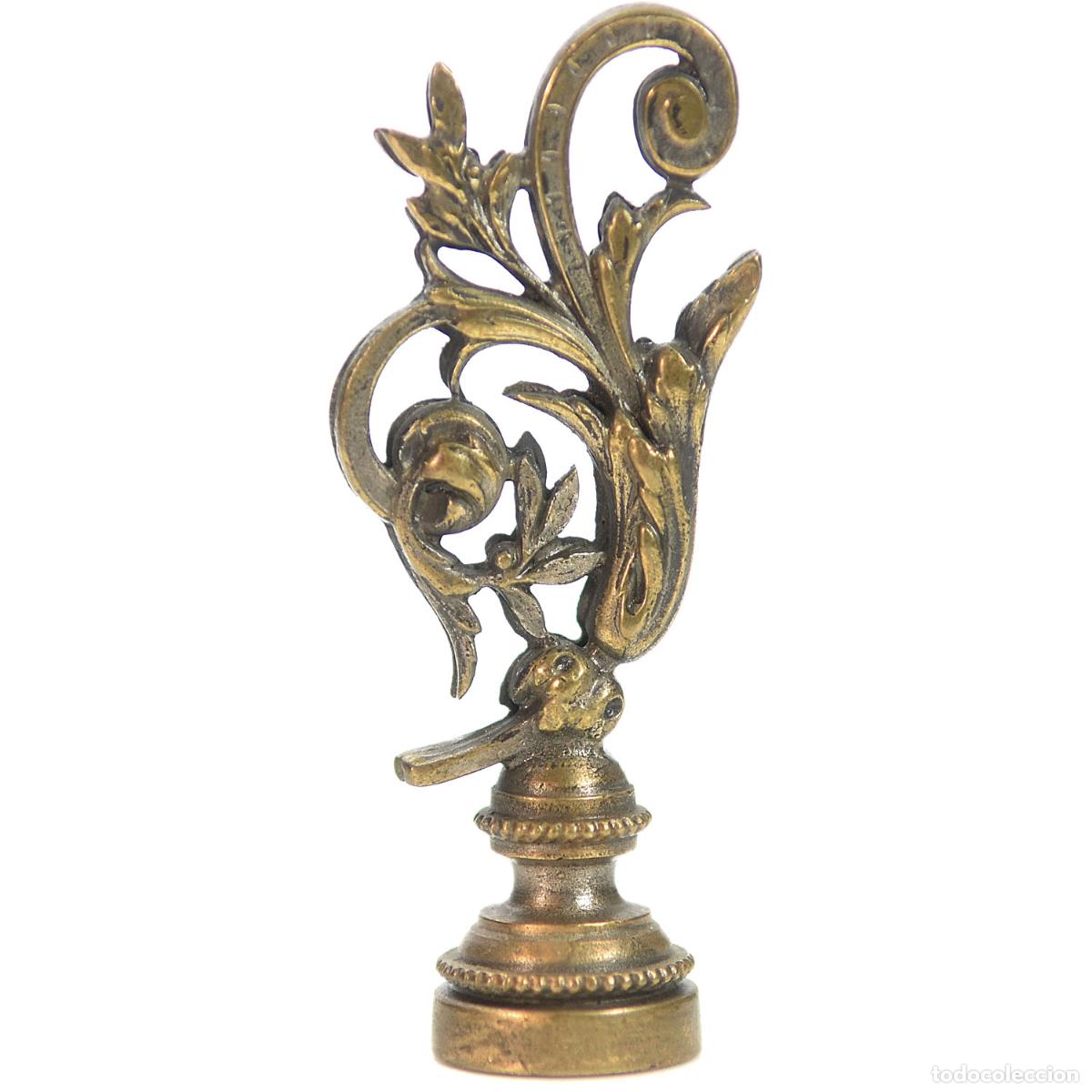 Escriban&iacute;a: Sceau &agrave; cacheter (seal) de collection en bronze argent&eacute; rocaille - Foto 1