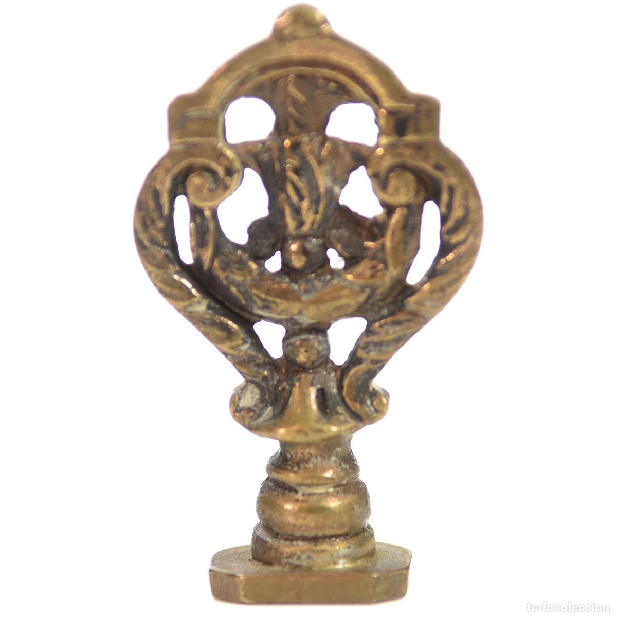 Escriban&iacute;a: Sceau &agrave; cacheter (seal) bronze d&eacute;cor de guirlande - Foto 1