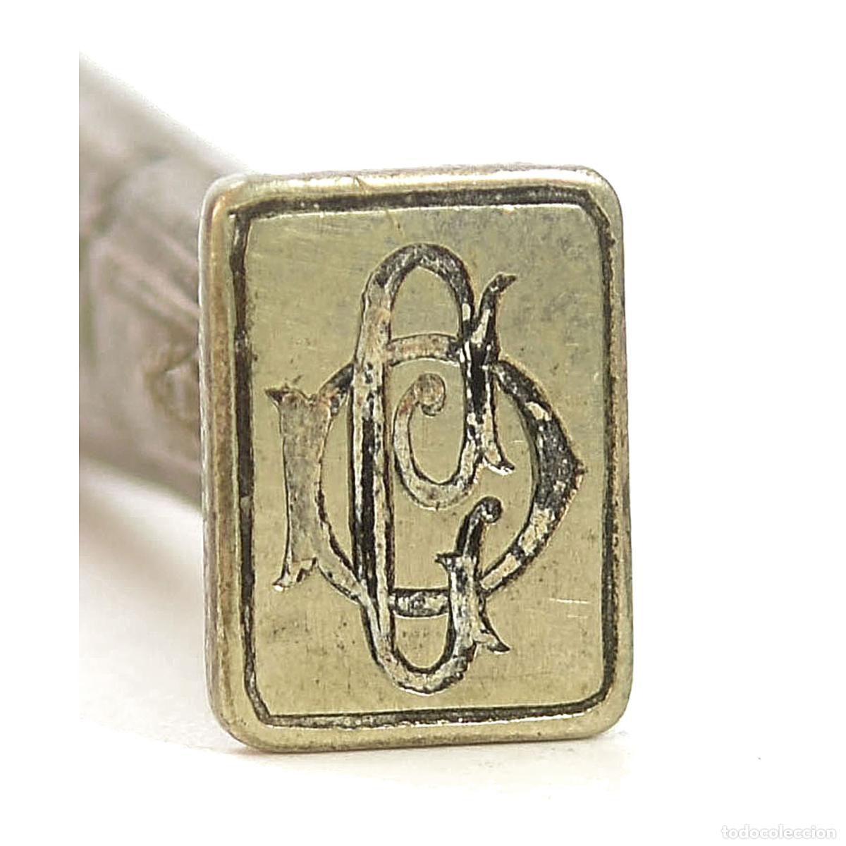 Escriban&iacute;a: Sceau &agrave; cacheter de collection en argent ou m&eacute;tal argent&eacute; - Foto 2
