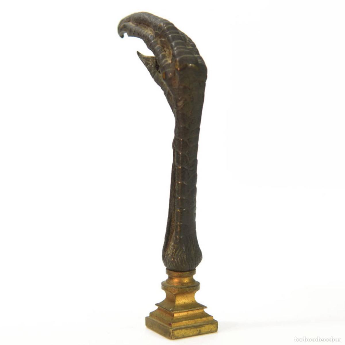 Escriban&iacute;a: Sceau &agrave; cacheter de collection en bronze &agrave; d&eacute;cor de patte de poulet - Foto 2