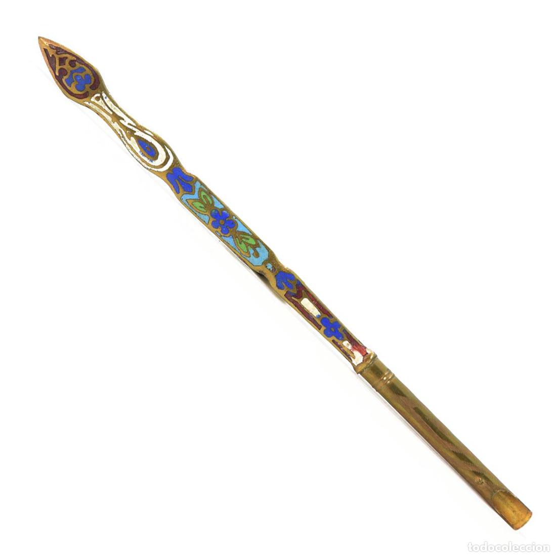 Escriban&iacute;a: Porte plume en bronze cloisonn&eacute; - Foto 1