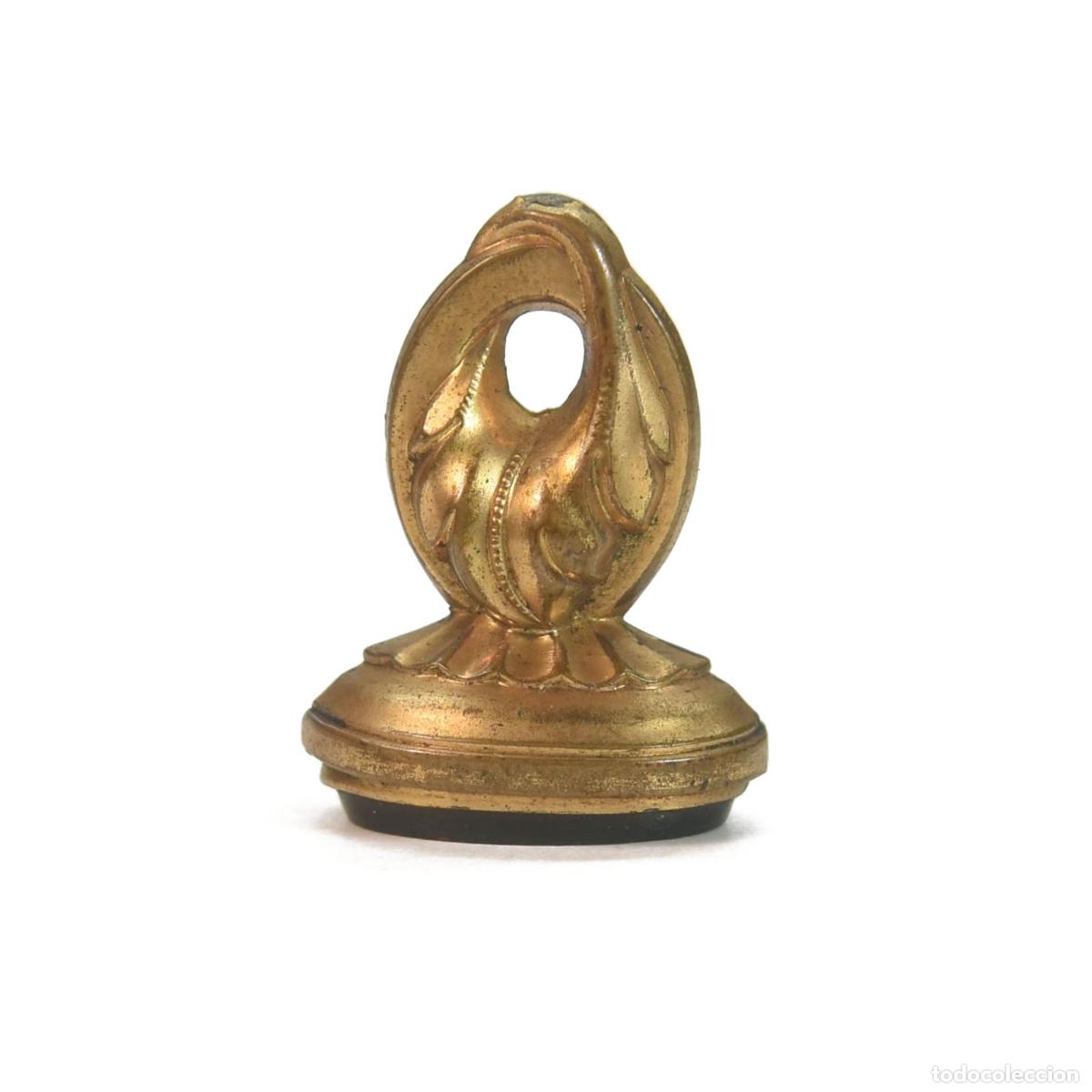 Escriban&iacute;a: Sceau &agrave; cacheter de collection en agate bronze dor&eacute; XIX&egrave;me - Foto 1