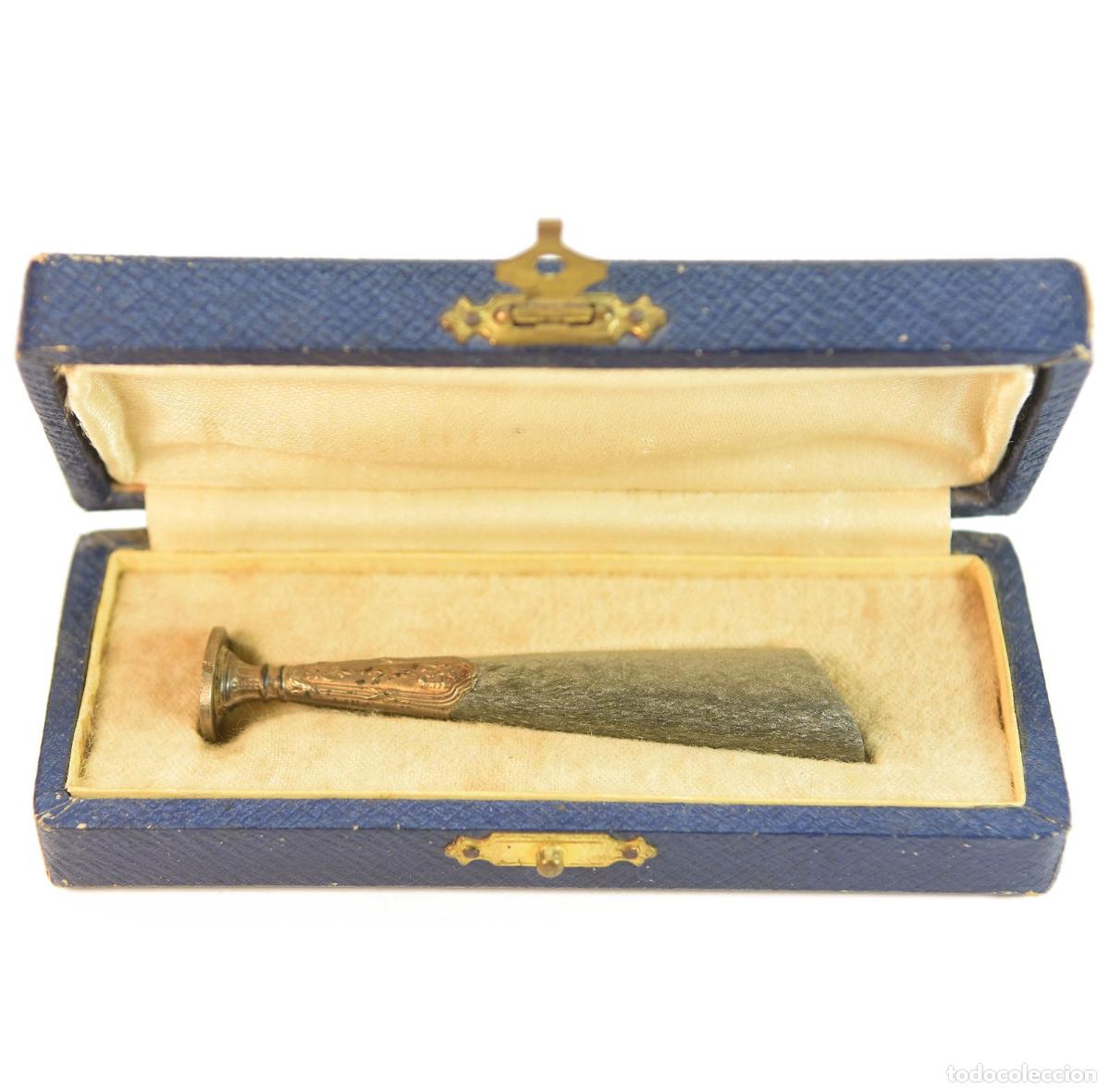 Escriban&iacute;a: Sceau &agrave; cacheter de collection pierre marbr&eacute;e grise 1900 - Foto 1