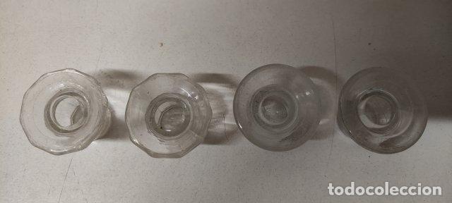 Escriban&iacute;a: ANTIGUO LOTE 4 TINTEROS DE CRISTAL - Foto 4