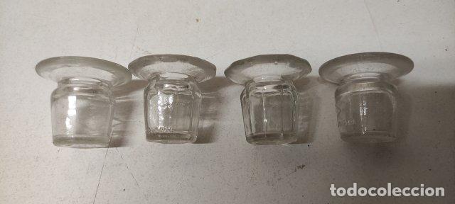 Escriban&iacute;a: ANTIGUO LOTE 4 TINTEROS DE CRISTAL - Foto 1