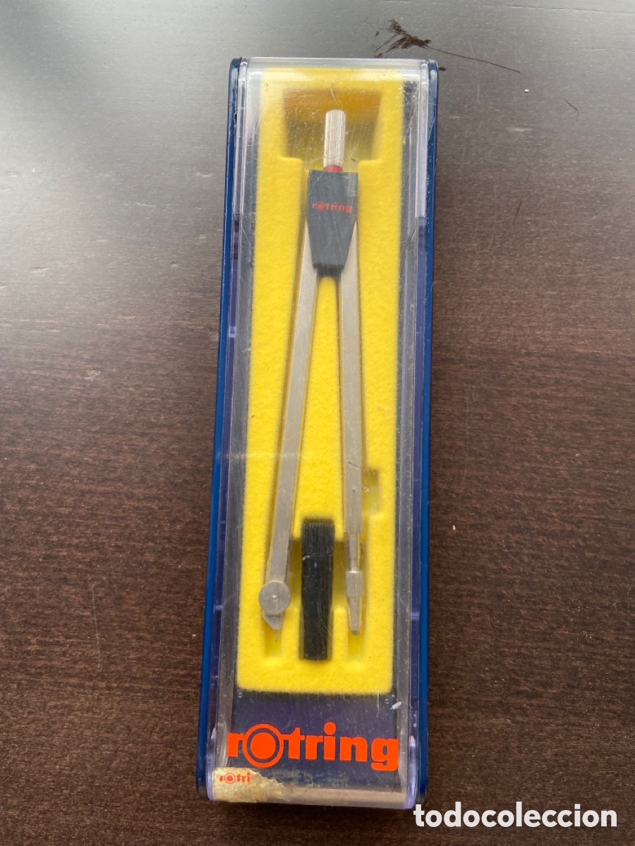 Escriban&iacute;a: Compas rotring con estuche a&ntilde;os 80 - Foto 2