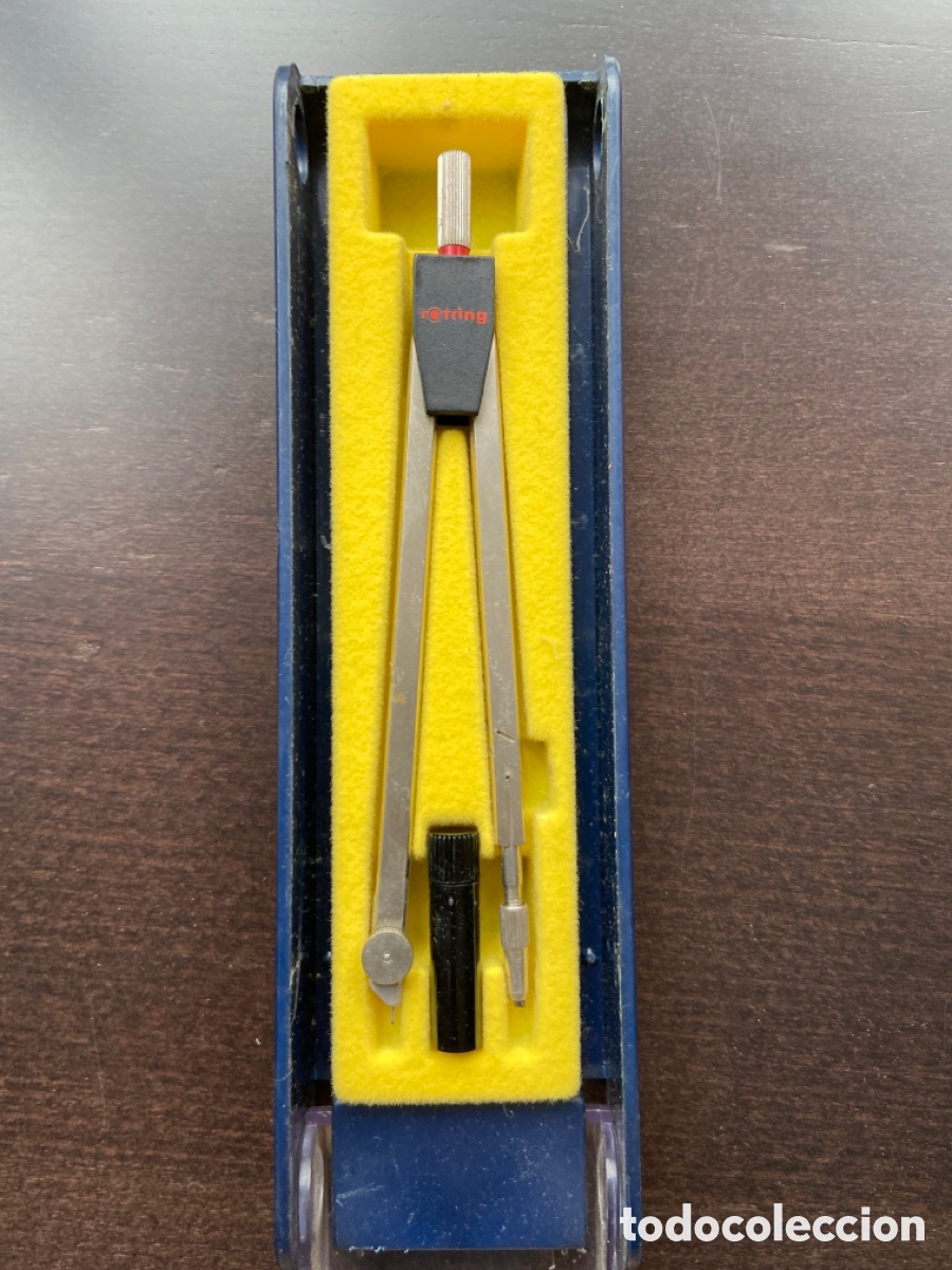 Escriban&iacute;a: Compas rotring con estuche a&ntilde;os 80 - Foto 1