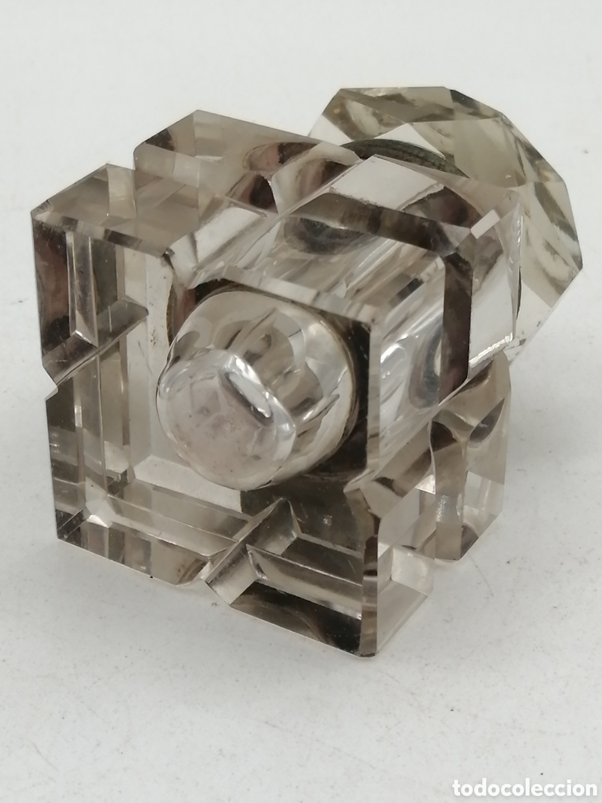 Escriban&iacute;a: Antiguo tintero cristal tallado - Foto 4