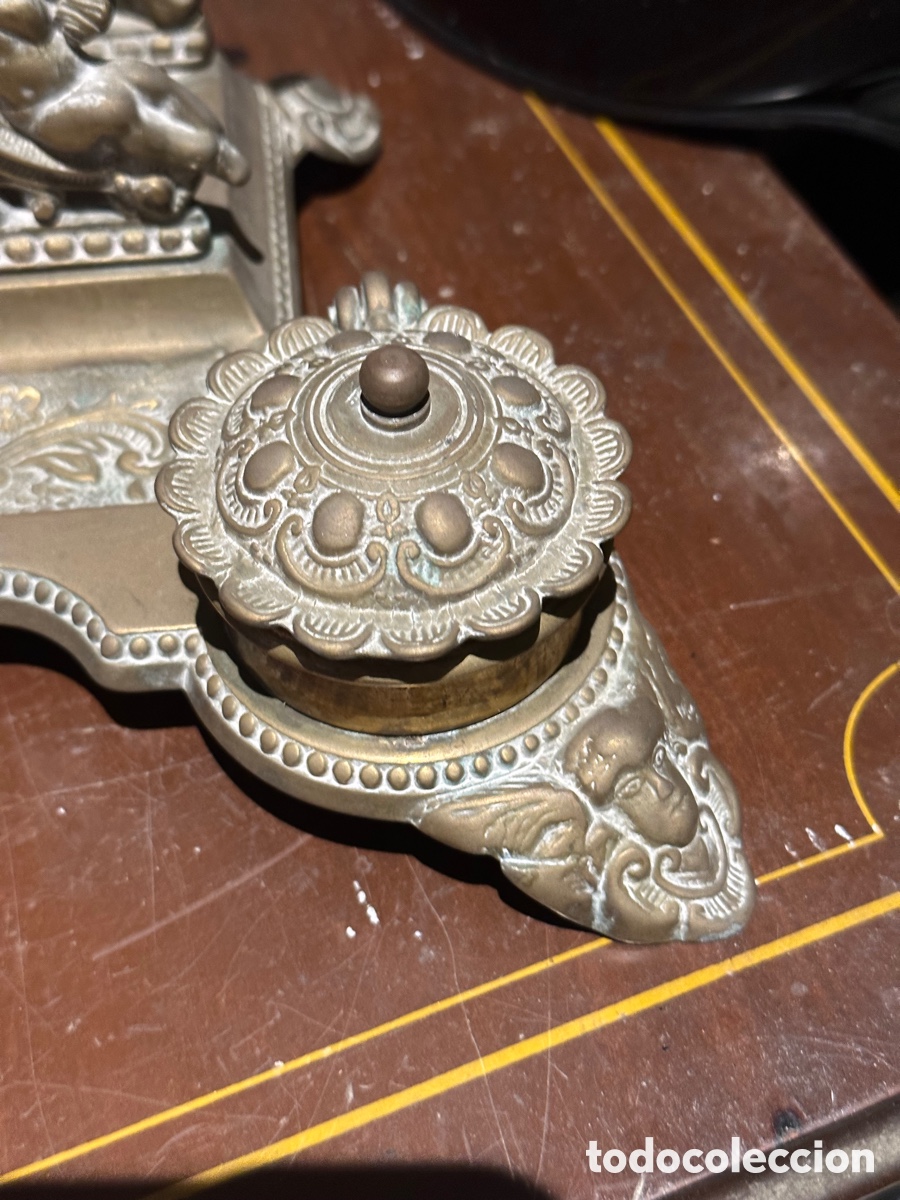 Escriban&iacute;a: Precioso tintero en bronce - Foto 7