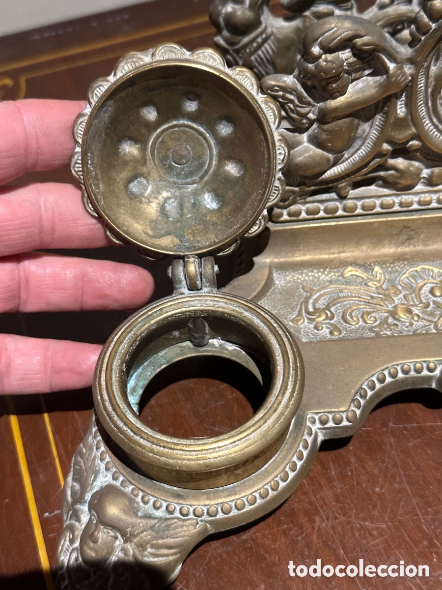 Escriban&iacute;a: Precioso tintero en bronce - Foto 9