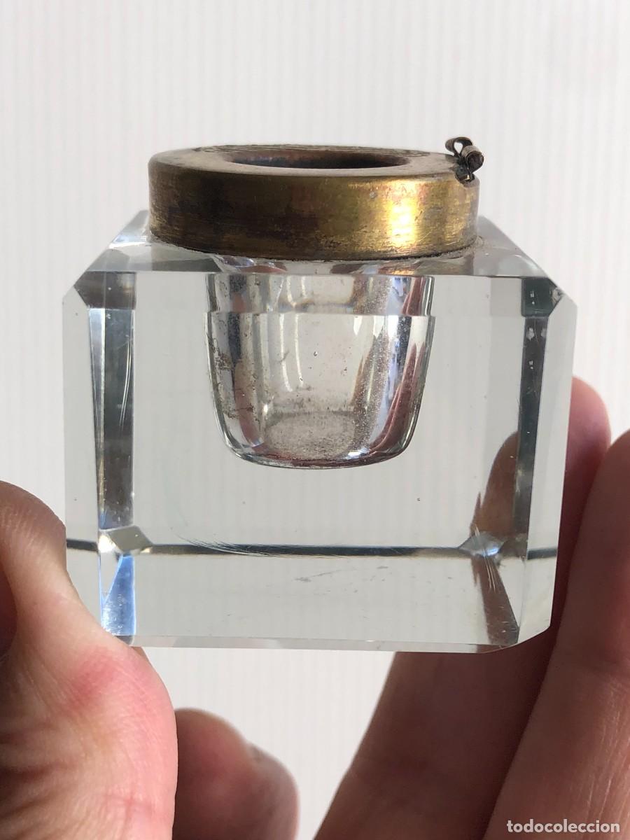 Escriban&iacute;a: Tintero de cristal y lat&oacute;n - Foto 5