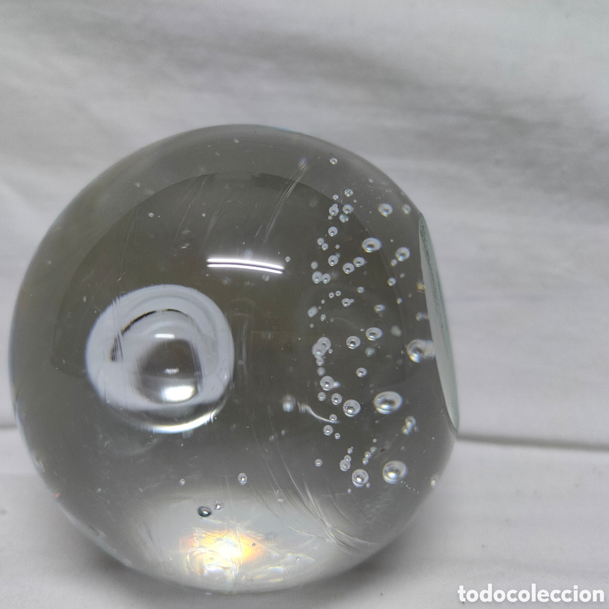 Escriban&iacute;a: PISAPAPELES REDONDO EN CRISTAL.TRANSPARENTE. - Foto 4