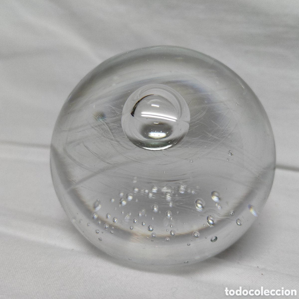 Escriban&iacute;a: PISAPAPELES REDONDO EN CRISTAL.TRANSPARENTE. - Foto 5