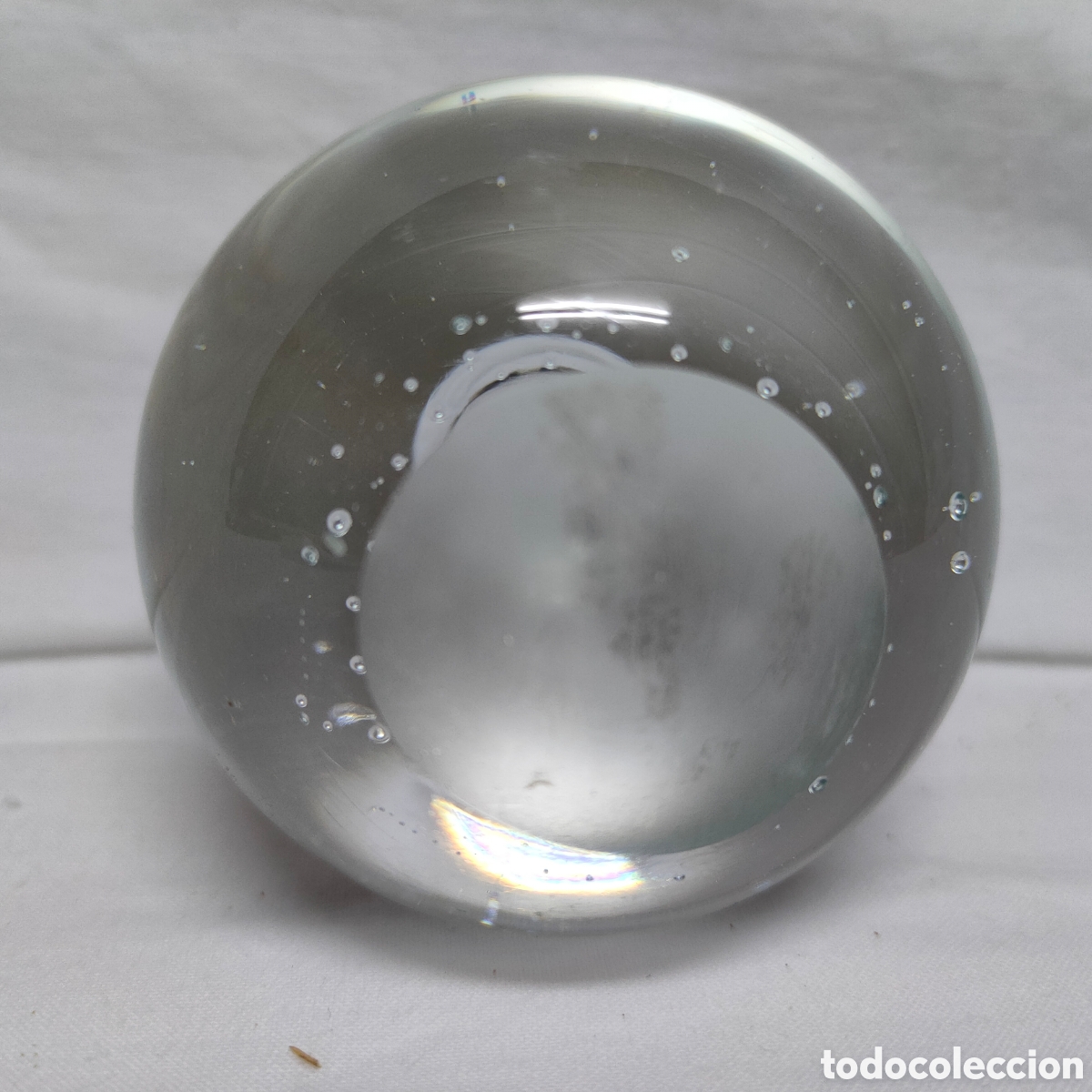 Escriban&iacute;a: PISAPAPELES REDONDO EN CRISTAL.TRANSPARENTE. - Foto 6