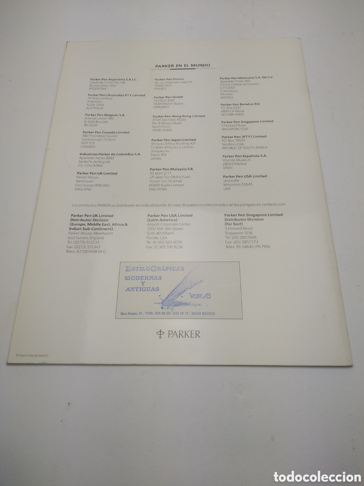 Escriban&iacute;a: Cat&aacute;logo Plumas PARKER Sonnet, 1993 - Foto 2