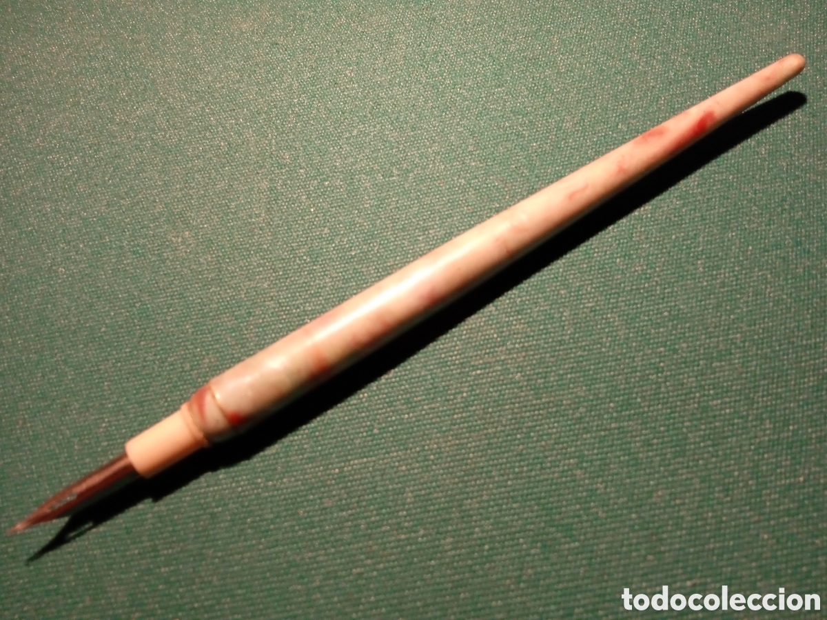 Escriban&iacute;a: ANTIGUO PLUM&Iacute;N PORT&Aacute;TIL - PL&Aacute;STICO O CELULOIDE - Foto 2