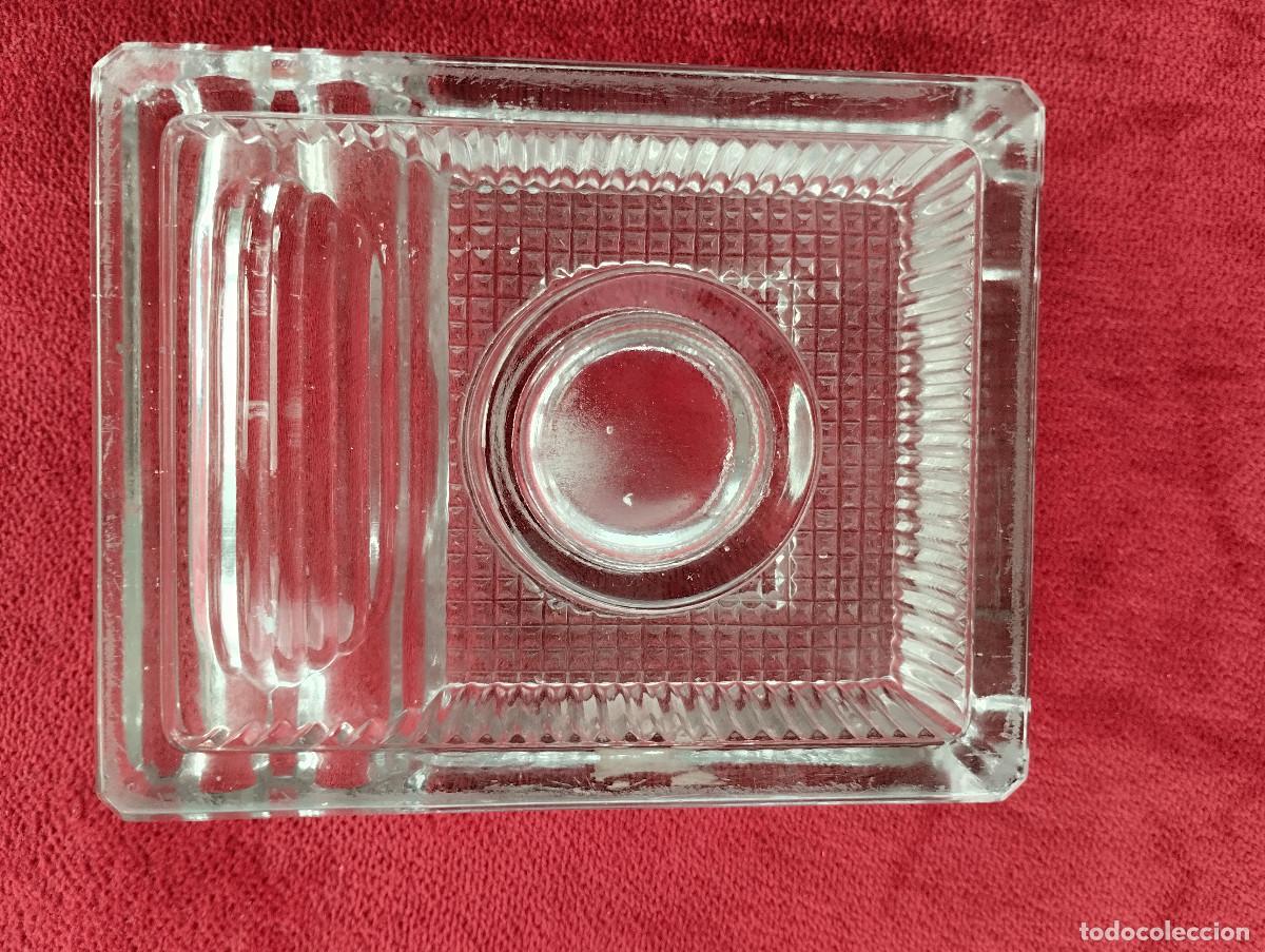 Escriban&iacute;a: ANTIGUO TINTERO DE CRISTAL - Foto 2