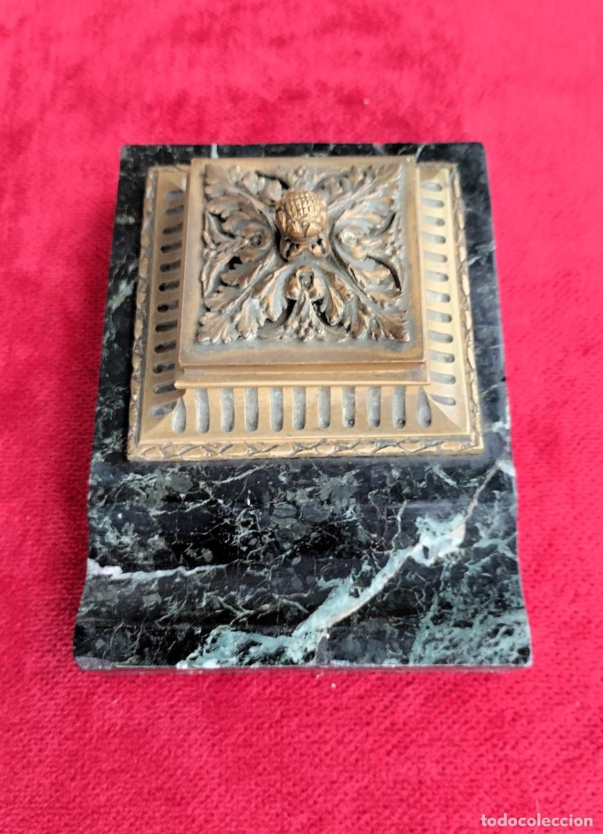 Escriban&iacute;a: TINTERO DE BRONCE CON BASE DE MARMOL - Foto 1