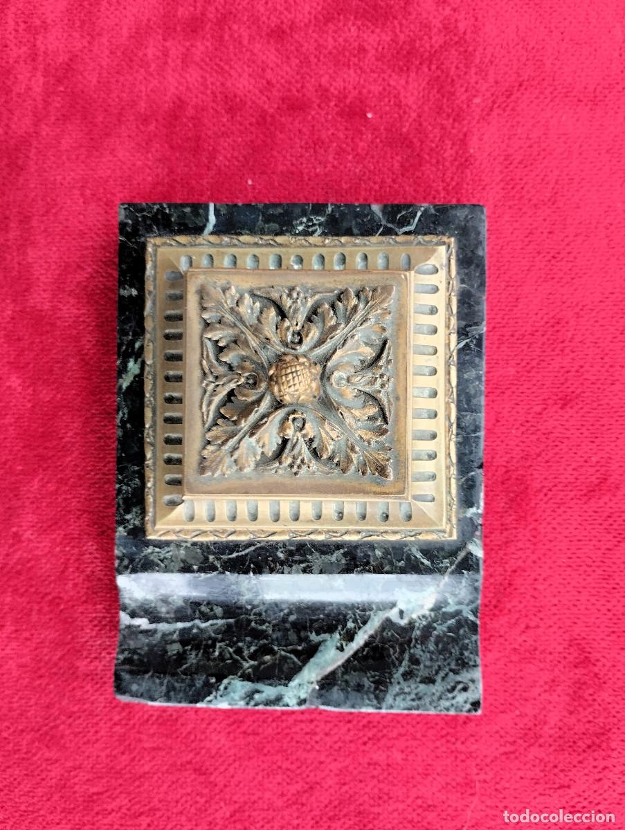 Escriban&iacute;a: TINTERO DE BRONCE CON BASE DE MARMOL - Foto 3