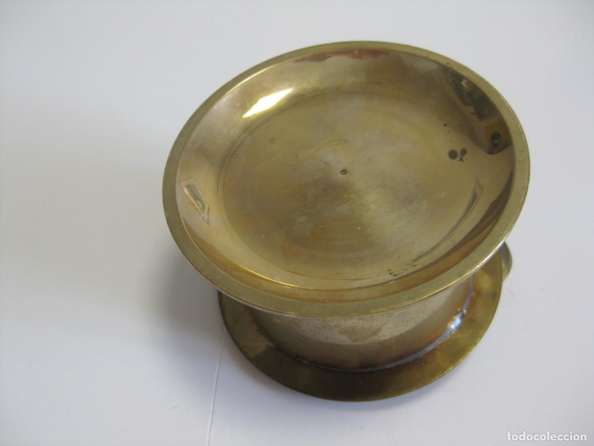 Escriban&iacute;a: TINTERO DE BRONCE 9CMS DI&Aacute;METRO Y 6 CMS ALTURA. PERFECTO - Foto 4