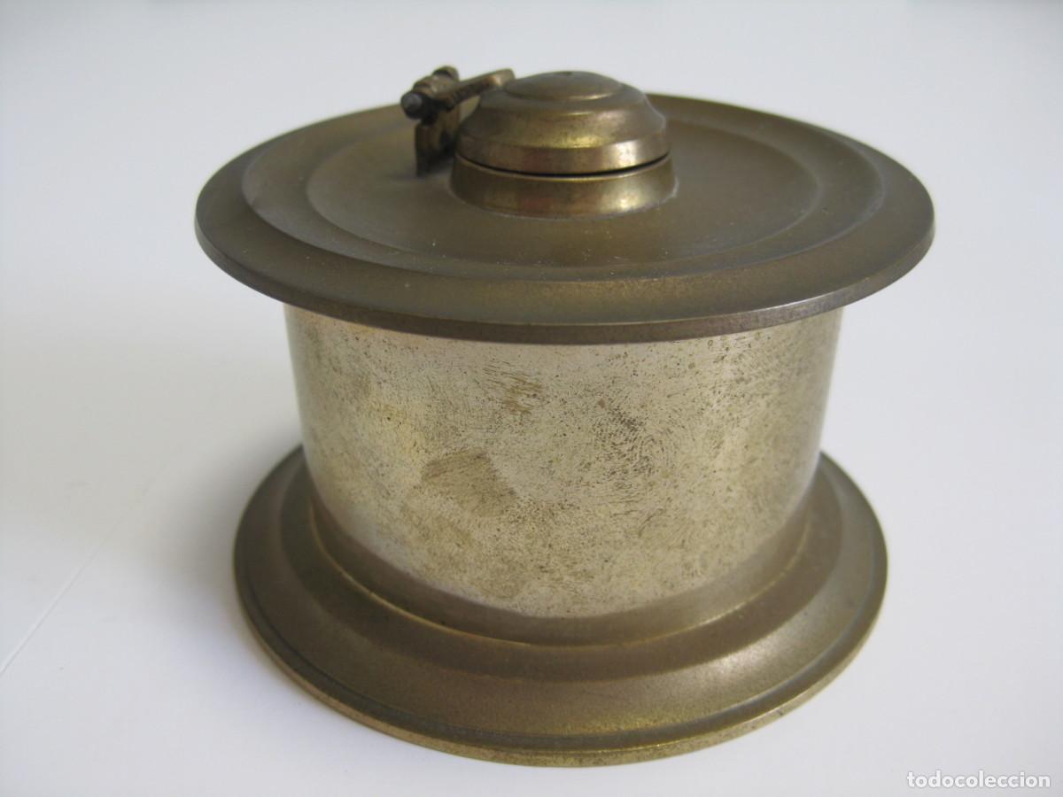 Escriban&iacute;a: TINTERO DE BRONCE 9CMS DI&Aacute;METRO Y 6 CMS ALTURA. PERFECTO - Foto 5