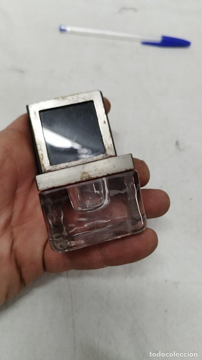 Escriban&iacute;a: Antiguo tintero de cristal,con su tapa - Foto 3
