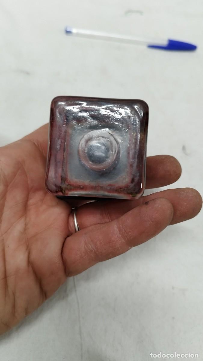 Escriban&iacute;a: Antiguo tintero de cristal,con su tapa - Foto 4