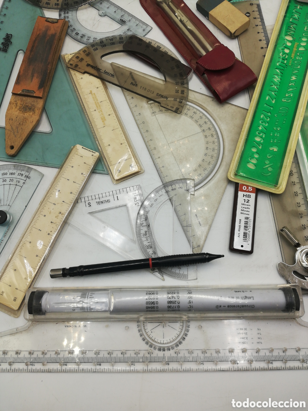 Escriban&iacute;a: Gran Lote de mas de 30 piezas de delineante. - Foto 3