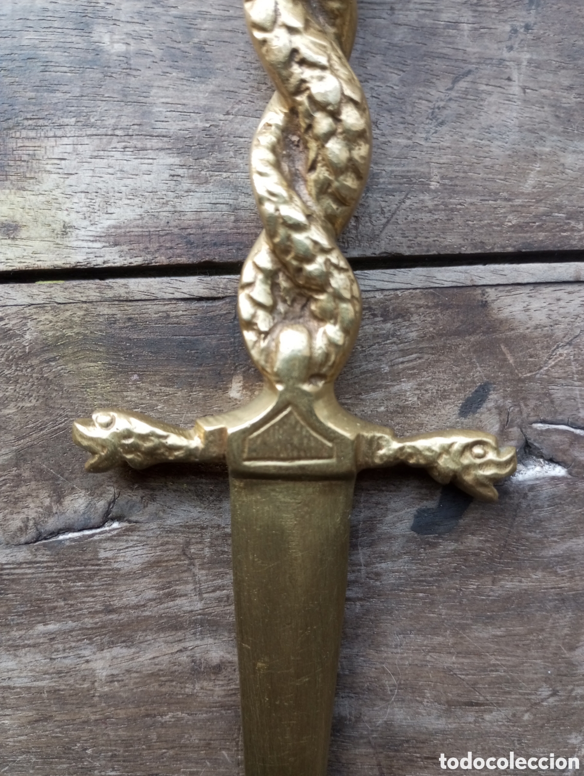 Escriban&iacute;a: ABRECARTAS BRONCE MACIZO. - Foto 1