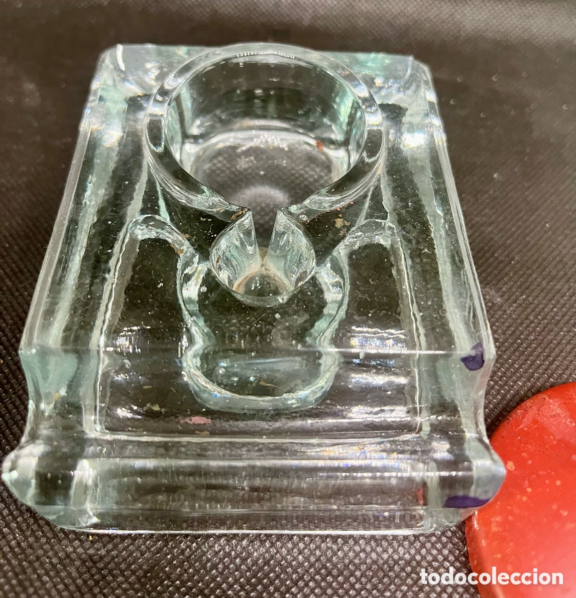 Escriban&iacute;a: TINTERO DE CRISTAL ANTIGUO - Foto 2