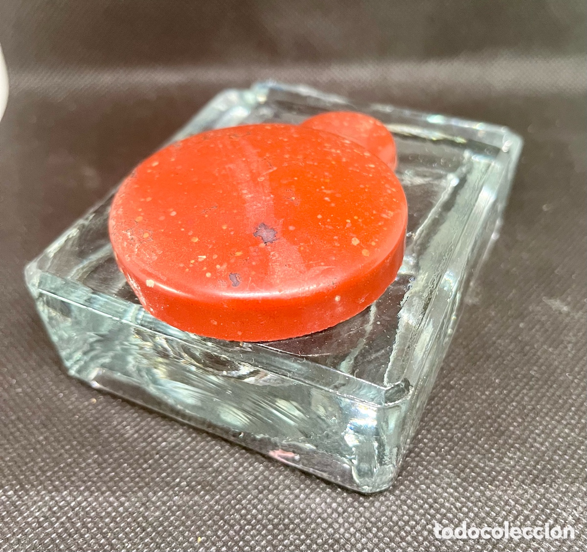 Escriban&iacute;a: TINTERO DE CRISTAL ANTIGUO - Foto 3