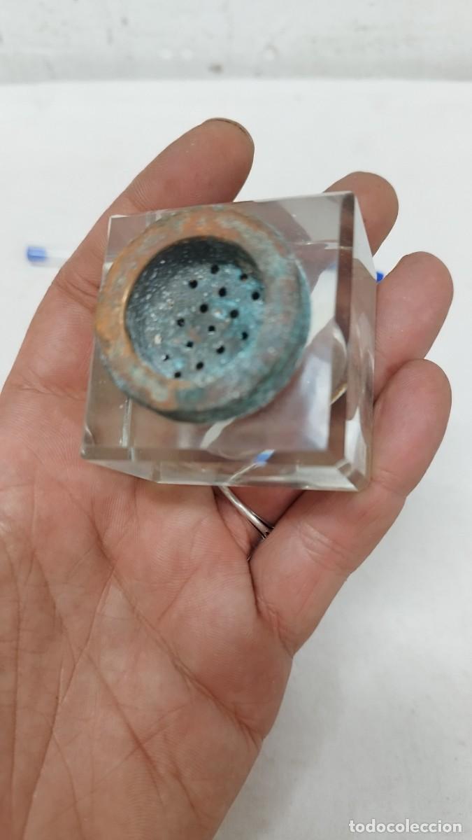 Escriban&iacute;a: Antiguo tintero de cristal - Foto 3