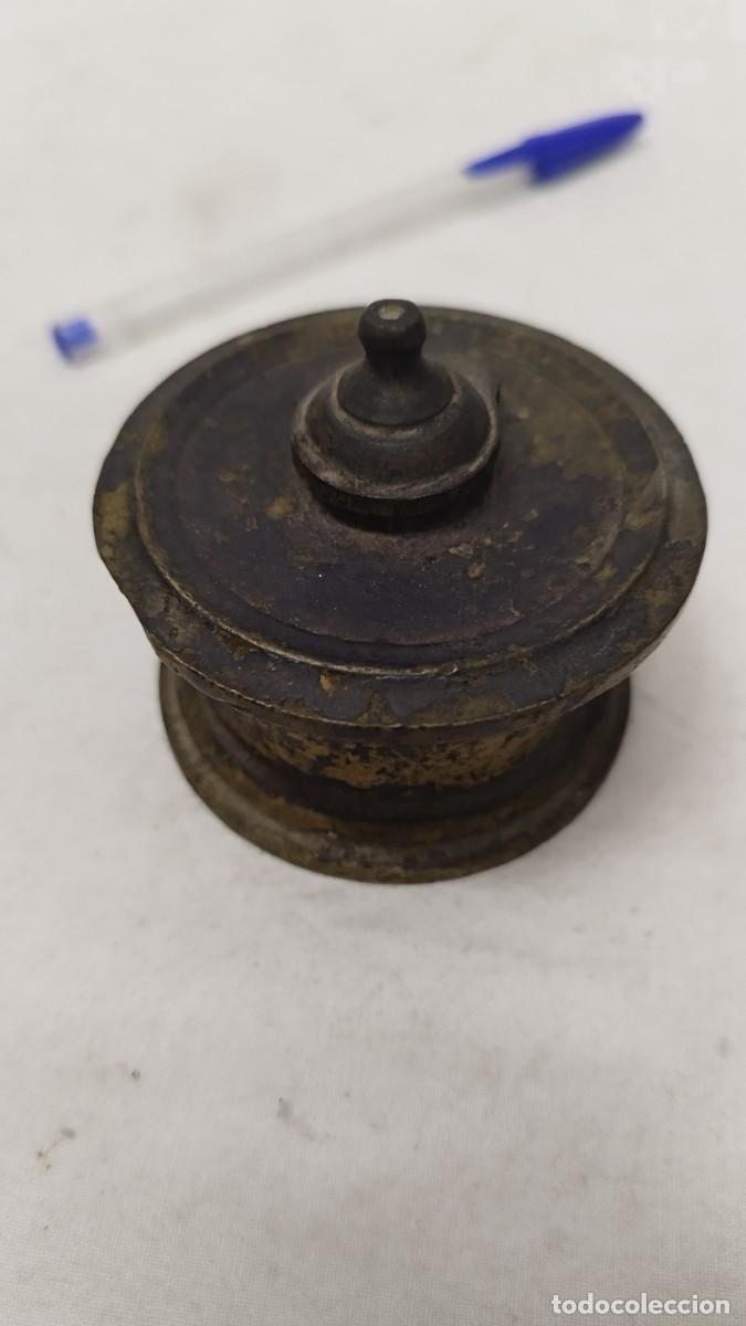Escriban&iacute;a: Antiguo tintero de Lat&oacute;n - Bronce - Foto 6