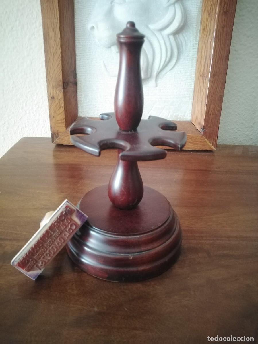 Escriban&iacute;a: Portasellos tamp&oacute;n para seis. En madera. - Foto 8