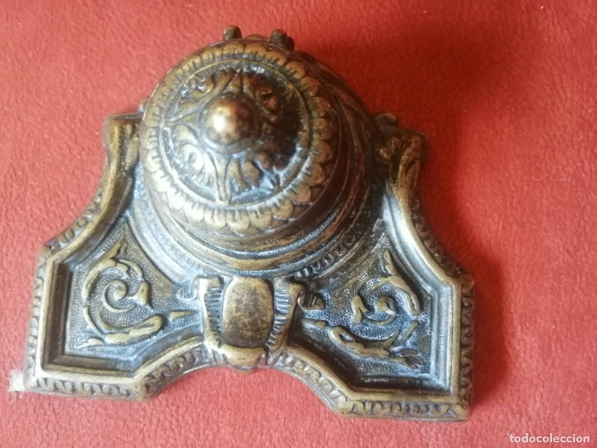 Escriban&iacute;a: TINTERO FRANCES DE BRONCE. ENVIO CERTIFICADO INCLUIDO. - Foto 4