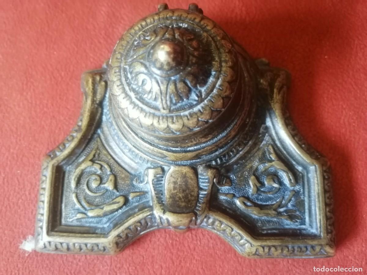 Escriban&iacute;a: TINTERO FRANCES DE BRONCE. ENVIO CERTIFICADO INCLUIDO. - Foto 6