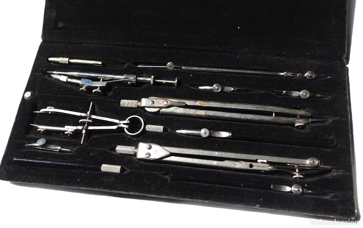 Escriban&iacute;a: ESTUCHE ANTIGUO COMP&Aacute;S DE PRECISI&Oacute;N, CONJUNTO DE DIBUJO. - Foto 2