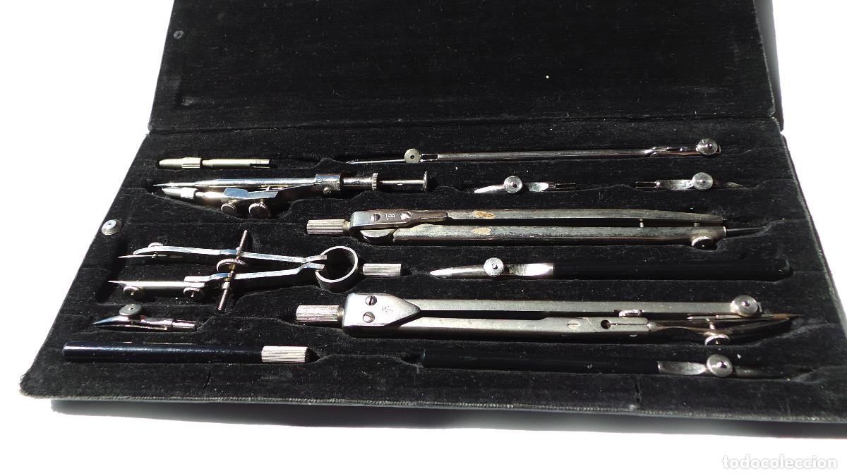 Escriban&iacute;a: ESTUCHE ANTIGUO COMP&Aacute;S DE PRECISI&Oacute;N, CONJUNTO DE DIBUJO. - Foto 4