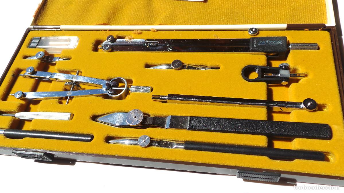 Escriban&iacute;a: ESTUCHE ANTIGUO COMP&Aacute;S DE PRECISI&Oacute;N, CONJUNTO DE DIBUJO. LASTER. - Foto 5