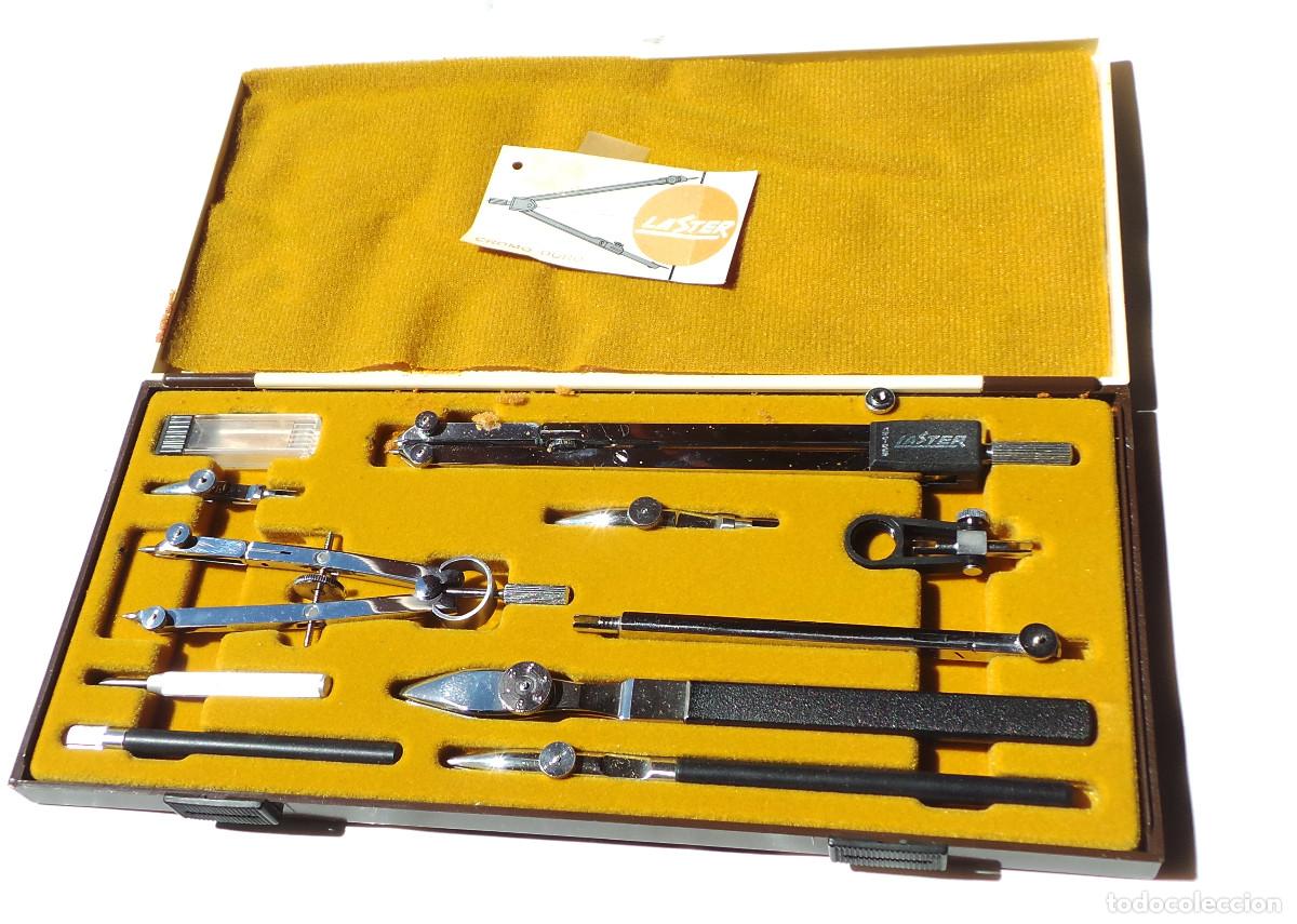 Escriban&iacute;a: ESTUCHE ANTIGUO COMP&Aacute;S DE PRECISI&Oacute;N, CONJUNTO DE DIBUJO. LASTER. - Foto 6