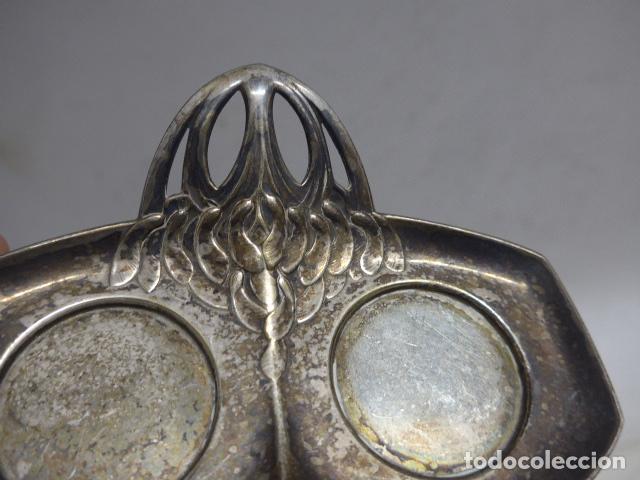 Escriban&iacute;a: Antiguo tintero modernista con marcaje en base, Plata ? - Foto 2