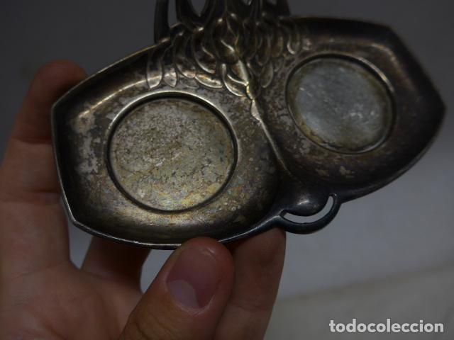 Escriban&iacute;a: Antiguo tintero modernista con marcaje en base, Plata ? - Foto 3