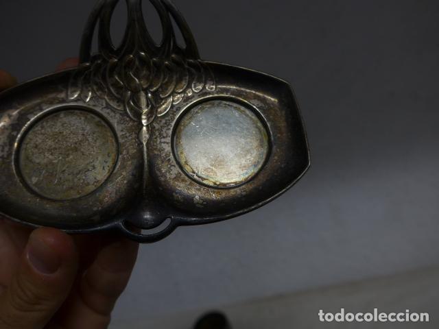 Escriban&iacute;a: Antiguo tintero modernista con marcaje en base, Plata ? - Foto 4