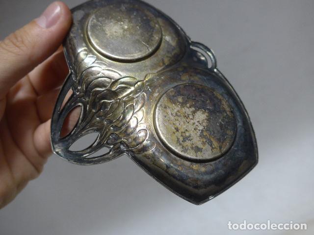Escriban&iacute;a: Antiguo tintero modernista con marcaje en base, Plata ? - Foto 8