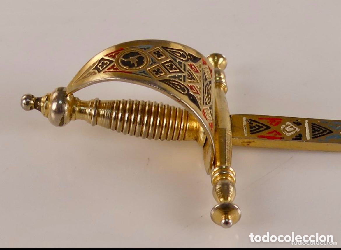 Escriban&iacute;a: ABRECARTAS ESPADA DE TOLEDO ANTIGUO - Foto 4