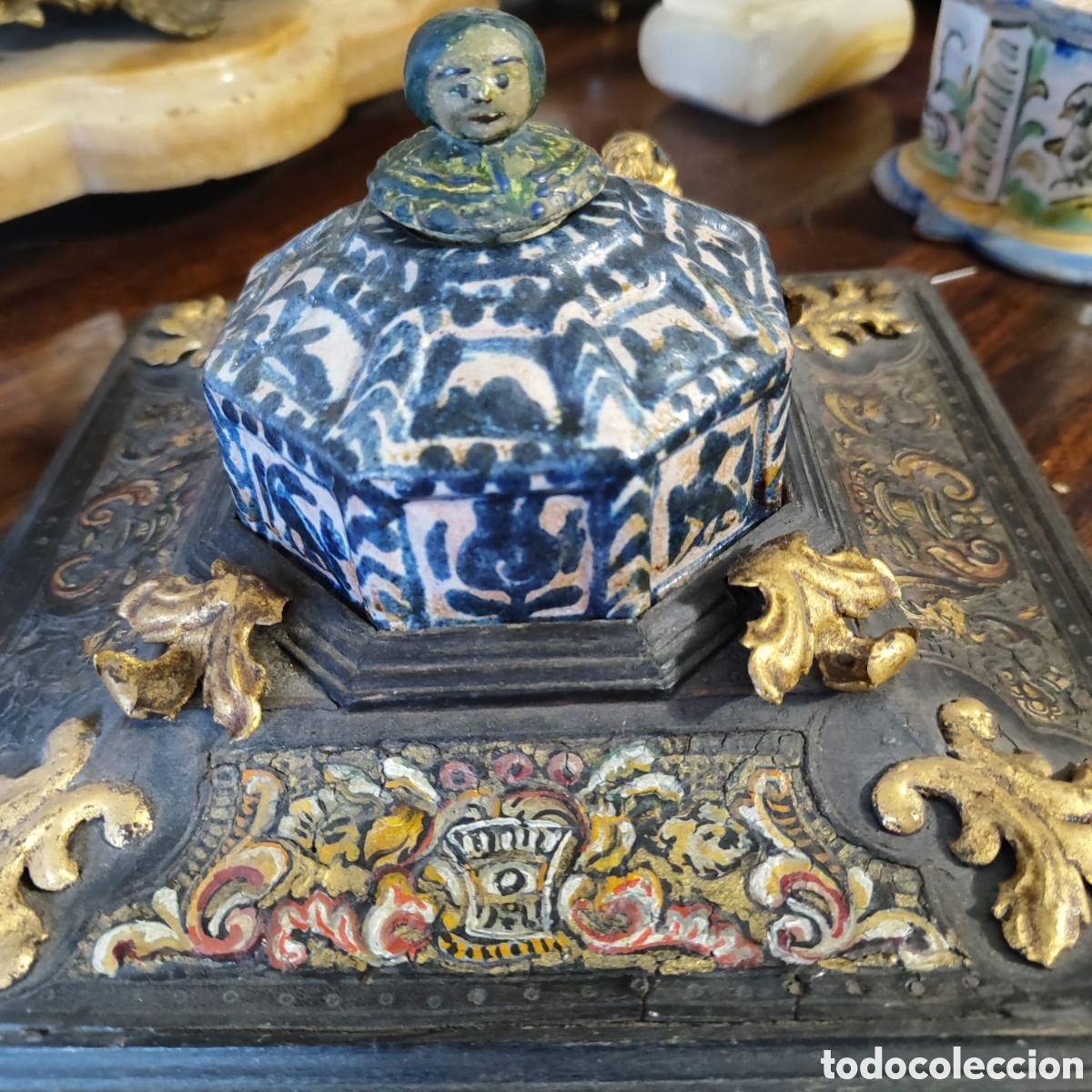 Escriban&iacute;a: Tintero antiguo cer&aacute;mica cocida - Foto 1