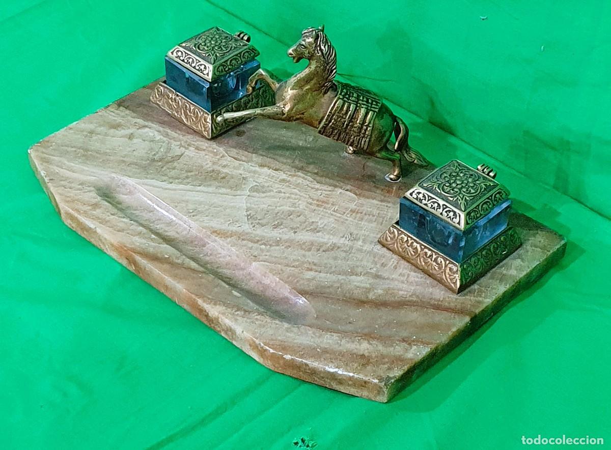 Escriban&iacute;a: -Tintero escriban&iacute;a de m&aacute;rmol y bronce - Foto 4