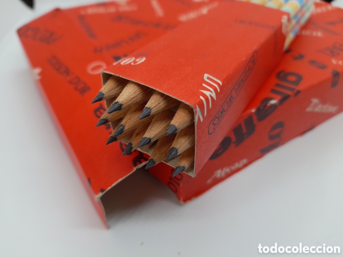 Escriban&iacute;a: CAJA CON 72 LAPICES ANTIGUOS DE TABLA DE MULTIPLICAR. SIN USAR - Foto 3