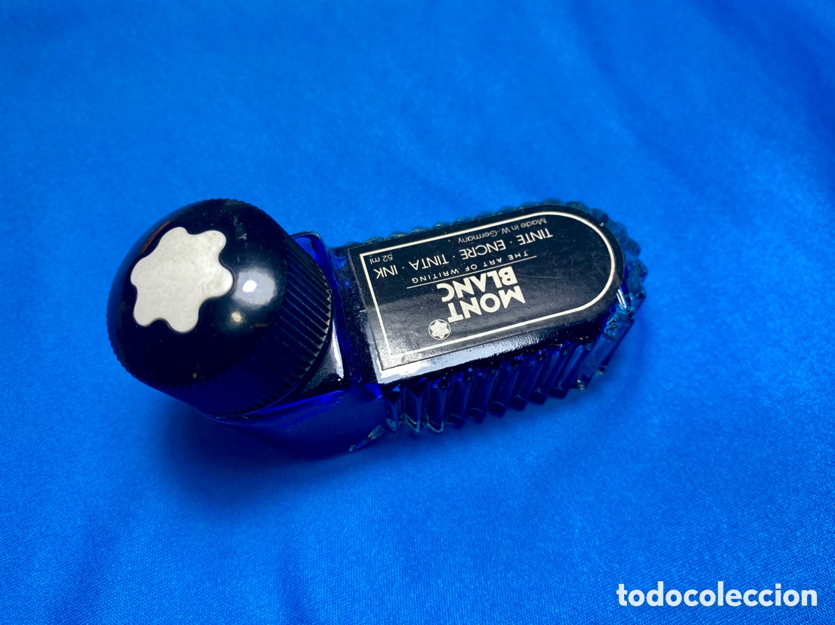 Escriban&iacute;a: Tintero de vidrio Montblanc azul - Foto 2
