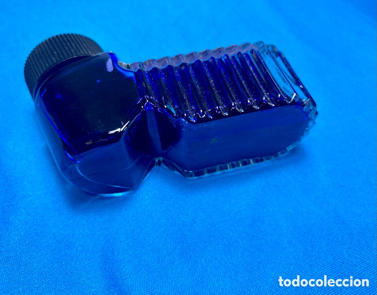 Escriban&iacute;a: Tintero de vidrio Montblanc azul - Foto 3
